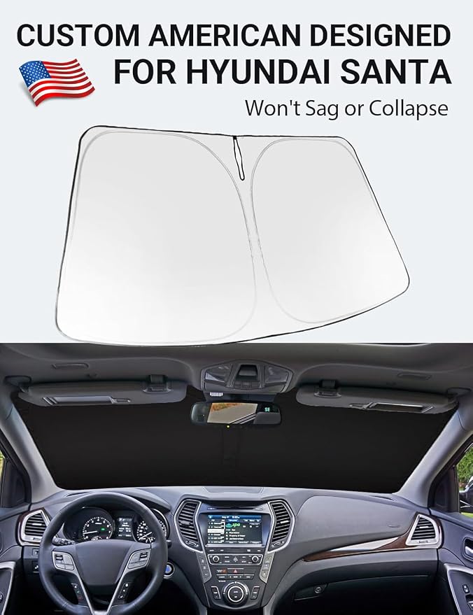 Proadsy 2026 Upgrade Windshield Sun Shade Custom Fit 2013-2018 Santa Foldable - Image 2