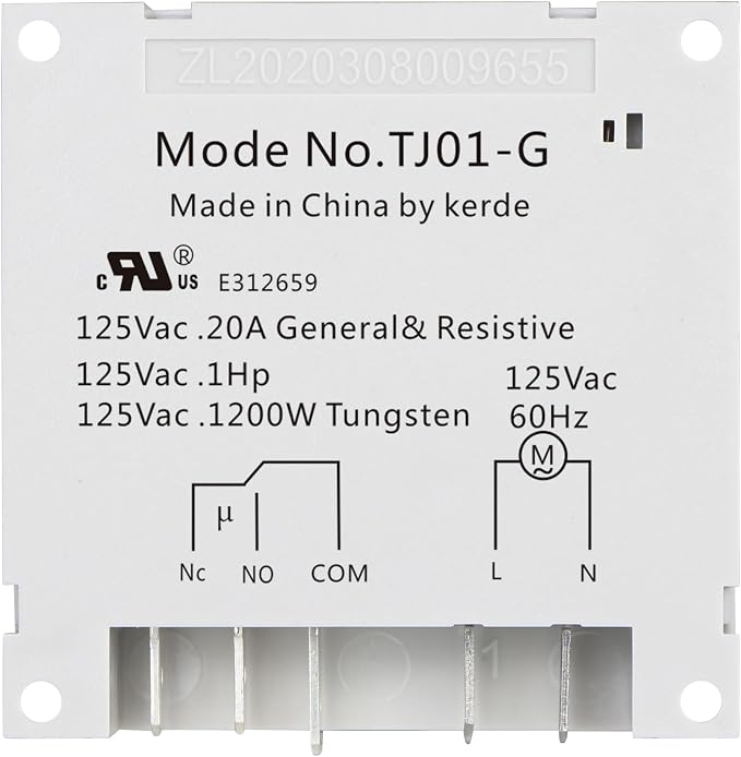 KERDE TJ01-G 24-Hour Timer, 120V 20-Amp Manual Override, 15-Minute Interval - Image 5