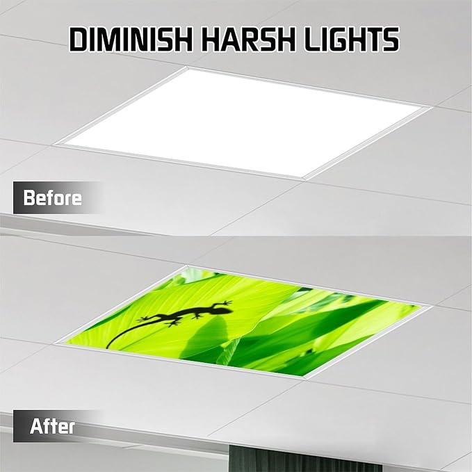 2PCS Fluorescent Light Covers for Classroom Ceiling Lights Magnetic Light Covers - Image 7