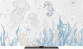Watercolor Seahorse Jellyfish Indoor TV Cover, Elastic TV Screen Protector by Unknown