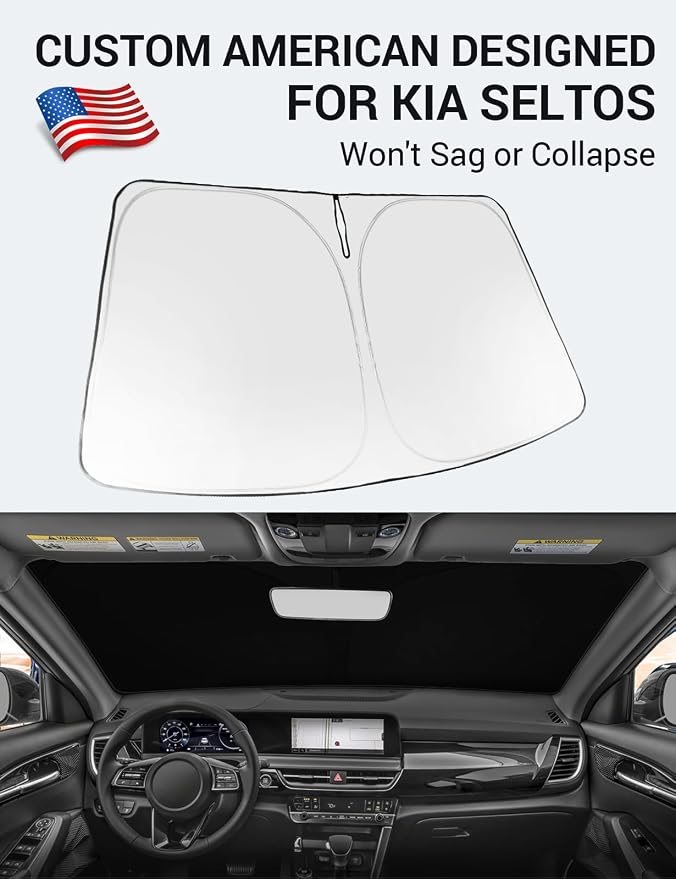 Proadsy 2026 Upgrade Windshield Sun Shade Custom Fit Kia Seltos 2021-2025 2026 - Image 2
