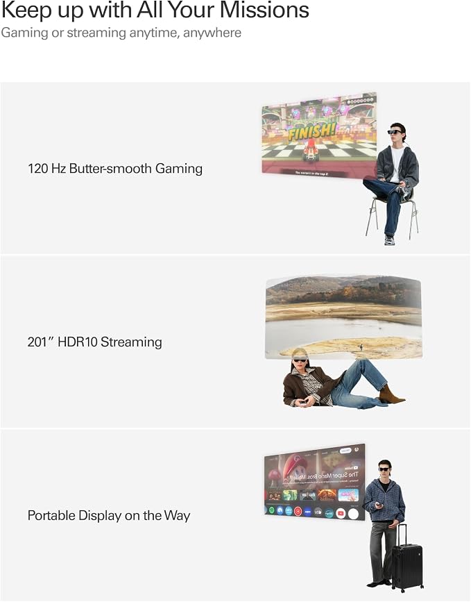 RayNeo Air 4 Pro AR/XR Glasses, HDR10 201" Virtual Display, 120Hz 3D Movie & - Image 11