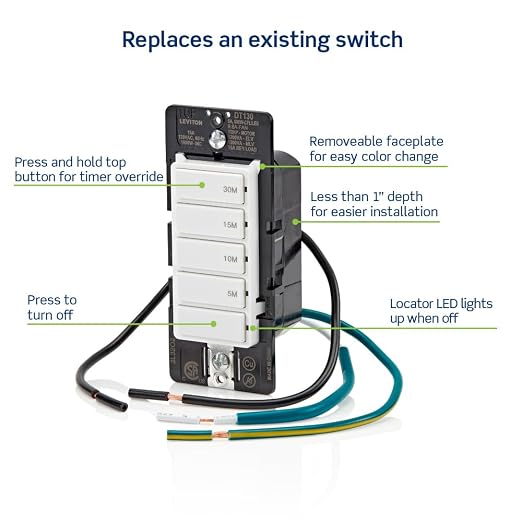 Leviton Countdown Timer Switch for bathroom fan and household lights, - Image 3