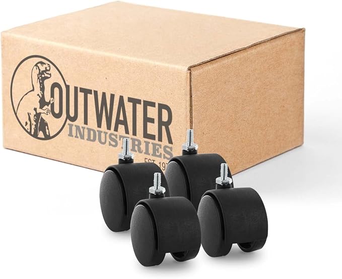 2" Wheel Diameter | Black Nylon Swivel Hooded Samson Twin Wheel Caster | 1/4-20 by OutwaterIndustries