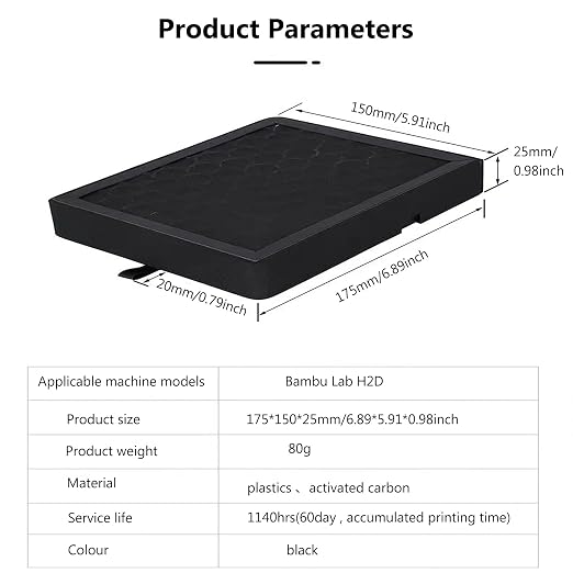3D Printer H2D/H2C/H2S Activated Carbon Air Filter Cartridge - Image 2