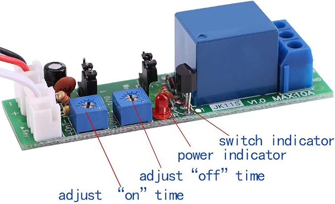 Adjustable Timer Relay Module DC 5V-24V Cycle Delay - Image 4