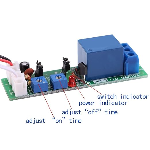 Delay Relay Module DC12V 0-120min Adjustable Timer On/Off Time Delay Relay - Image 4