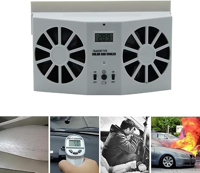 MACHSWON Solar Car Fan, Solar Powered Car Exhaust Fan, Car Radiator Energy - Image 4