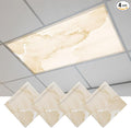 4 Pack Yellow Abstract Fluorescent Light Covers Silver Marble Ripples Clouds by Unknown