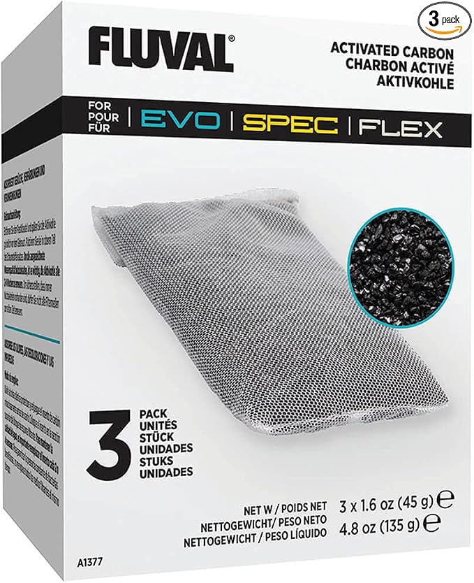 Fluval Spec/Evo/Flex Activated Carbon, Replacement Aquarium Filter Media by Fluval