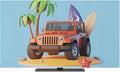 Summer Travel RV Beach Coconut Tree Indoor TV Cover, Elastic TV Screen by Unknown
