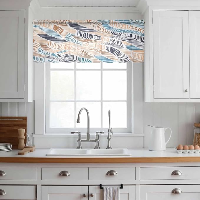 Abstract Stripes Sheer Valance Curtains - Image 2