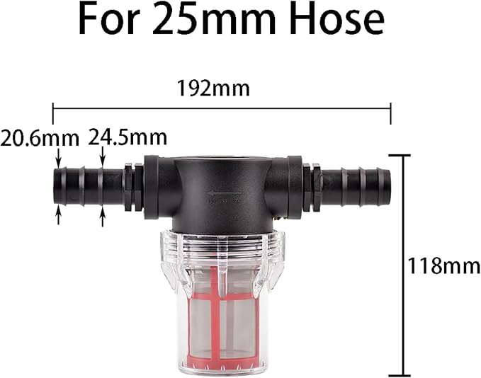 Garden Home 40-200 Mesh Large Flow Visible Filter Connector to Barb 16mm 20mm - Image 2