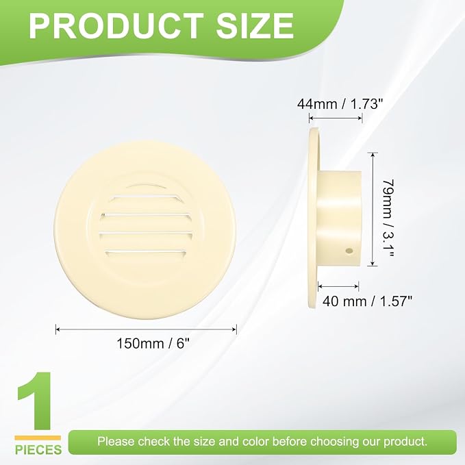 PATIKIL 3" Round Air Vent, Louver Grille Cover Aluminum Alloy Soffit Vent HVAC - Image 2