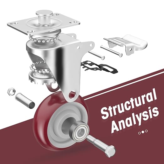 3" Heavy Duty Plate Casters - Image 3