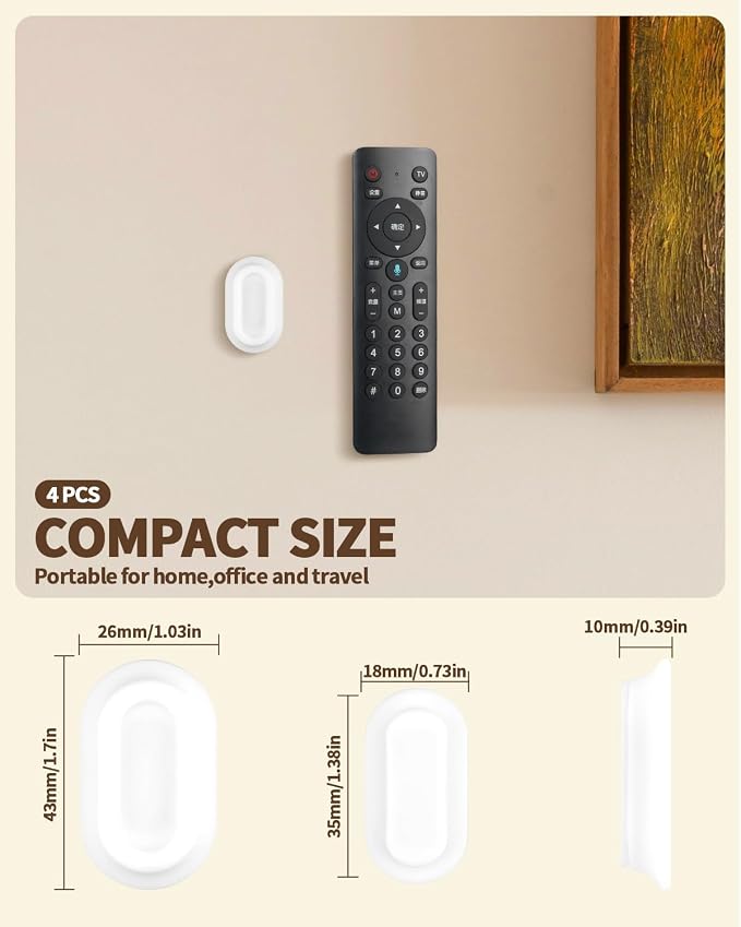 4 Pack Strong Magnetic Remote Control Holder, Self-Adhesive Silicone Remote - Image 2
