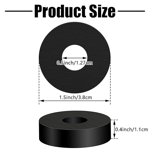 12P Rubber Isolation Pads Thick Anti-Vibration Rubber Washers1.5 In OD 0.5 In - Image 2