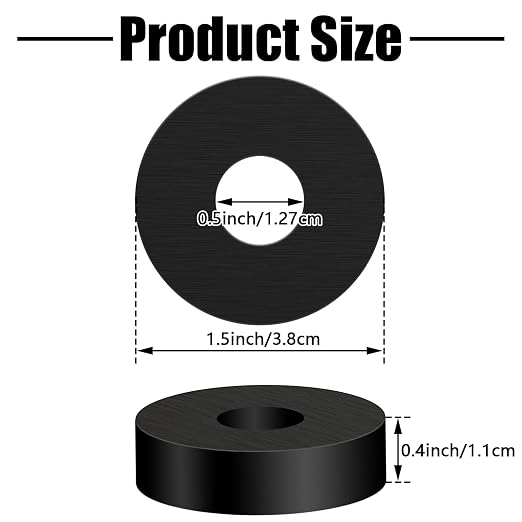 8P Rubber Isolation Pads Thick Anti-Vibration Rubber Washers1.5 in OD 0.5 in ID - Image 2