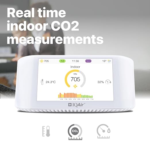 IQAir Air Quality Monitor Indoor, Swiss Design, Detects PM2.5, Temperature - Image 3