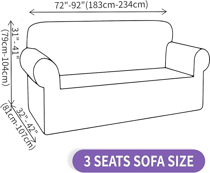 ZNSAYOTX Super Stretch Couch Cover (72"-92") Universal Sofa Covers with Elastic Bottom, Dog Cat Pets Friendly Washable Furniture Protector Fitted Sofa Slipcovers Stay in Place (Brown, Sofa)