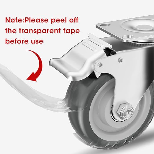 4" Swivel Plate Casters with Brake - Image 2