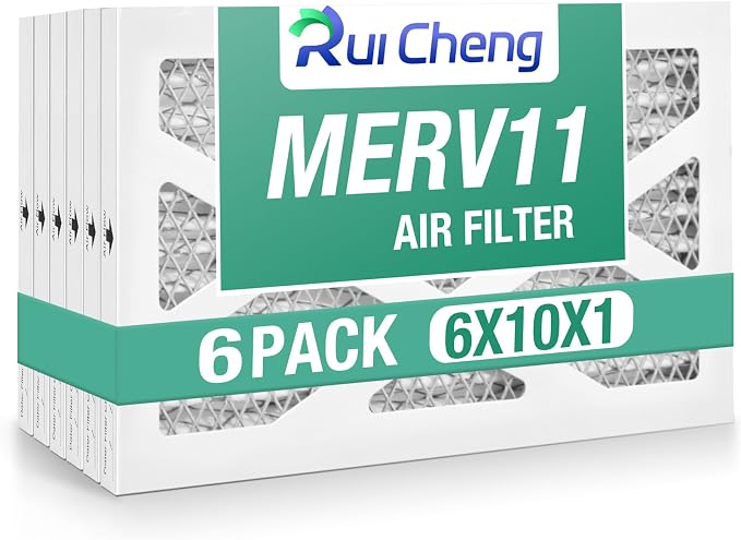 6 Pack Updated 6x10x1Air Filter, pertain Merv 11 HVAC Pleated A/C Furnace by Unknown