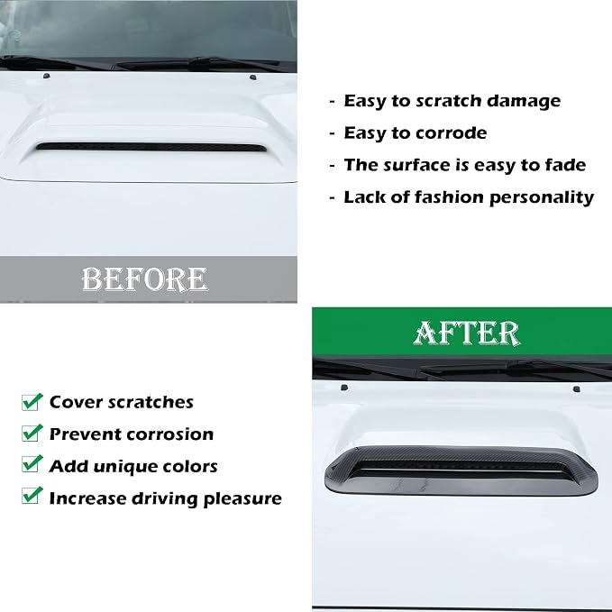 Air Flow Intake Cover, Car Decorative Air Flow Intake Scoop Bonnet Vent Hood - Image 2
