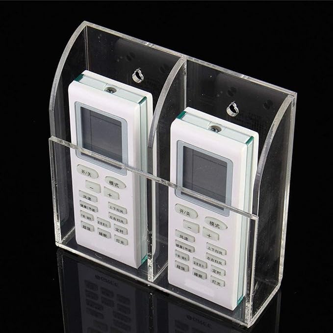 Clear Acrylic TV Remote Control Holder Remote Control Caddy Wall Mount Media - Image 2
