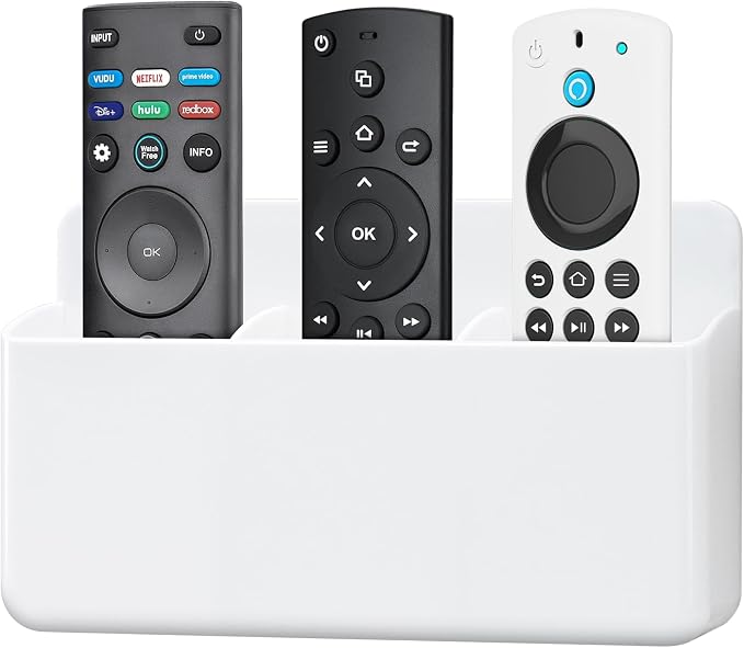 3 Slot Adjustable Remote Holder Wall Mount, TV Controller Holder Hollow Bottom by First-zgel