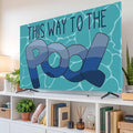 Blue Water Ripples Indoor TV Cover, Elastic TV Screen Protector Gradient This by Unknown