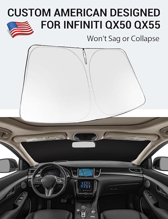 Proadsy Windshield Sun Shade for 2019-2021 Infiniti QX50 & 2021-2025 2026 QX55 - Image 2
