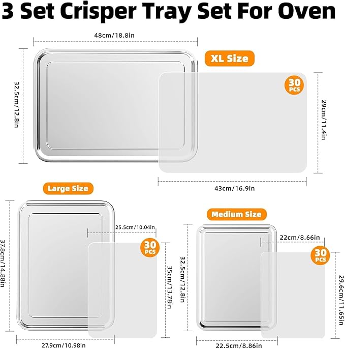 3 Set Air Fryer Basket, Air Fryer Pans and Tray - Image 2