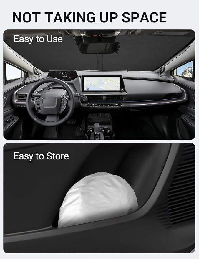Proadsy Windshield Sun Shade for Toyota Prius 2023 2024 2025 2026 4-Layer - Image 8