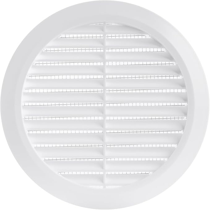 White 5" Inch Round Ventilation Grille by ECOPROVENT