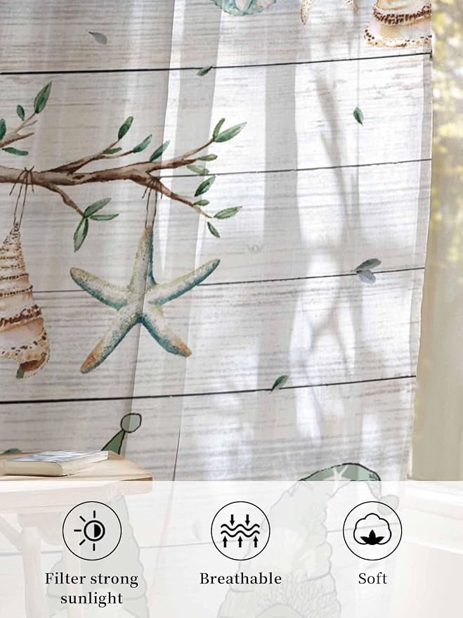Sheer Curtains 63 Inch Length, Sage Green Gnomes Semi Sheer Curtains Light - Image 6