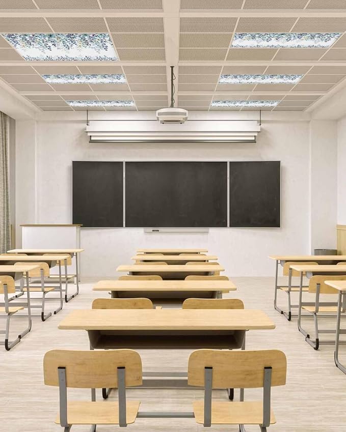 3 Pack Fluorescent Light Cover for Classroom Ceiling Light, Turquoise - Image 4