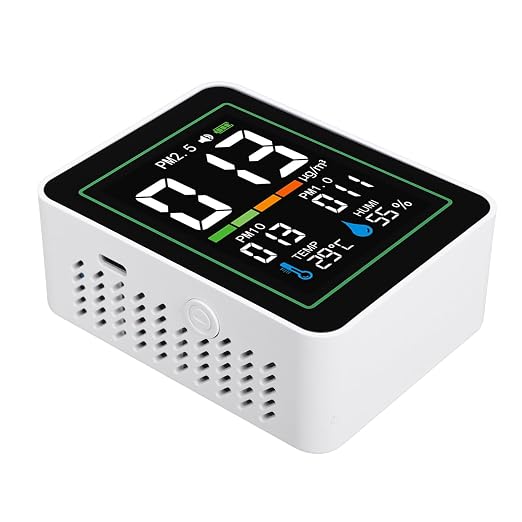 Indoor Air Quality Meter 5 in 1 PM2.5 PM10 PM1.0 Temperature Humidity Detector - Image 3