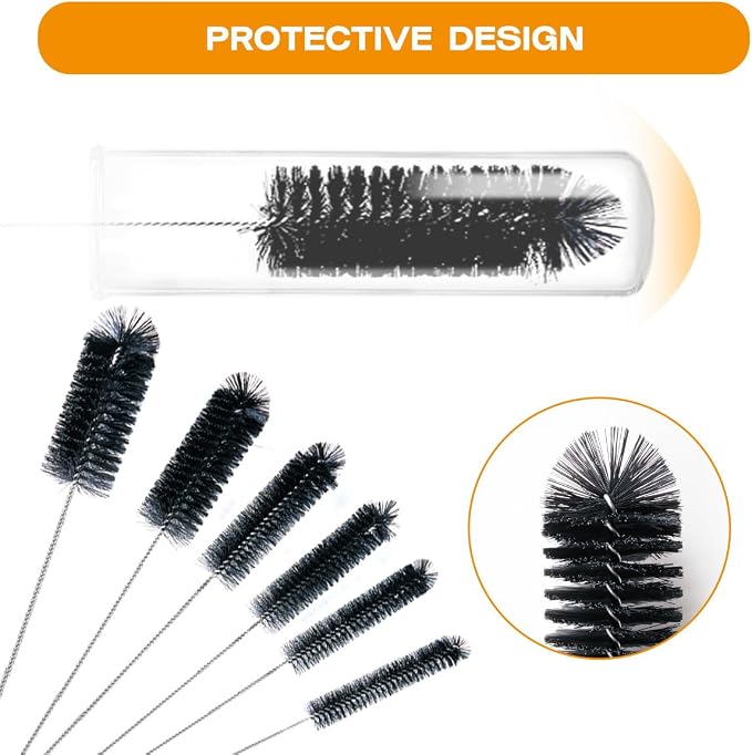Brush Family Straw Cleaner Brush Set, 6 Piece 12" Long Pipe Tube Bottle Brushes - Image 6