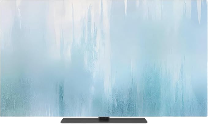 Minimalist Blue Background Indoor TV Cover, Elastic TV Screen Protector Solid - Image 2