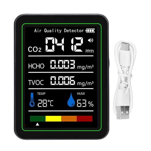 Zunate 5 in 1 Air Quality Tester, Portable Digital Detector - Image 6