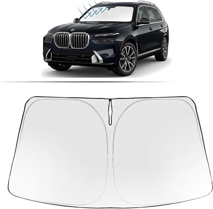 Proadsy Windshield Sun Shade for BMW X7 2019-2026 Foldable Front Sunshade by Proadsy
