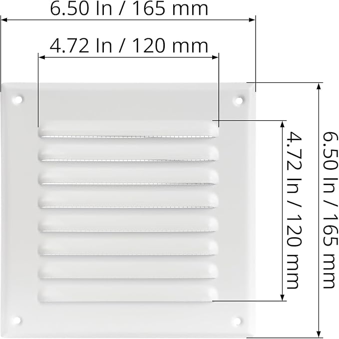 5'' x 5" Inch Square Ventilation Grille - Image 2