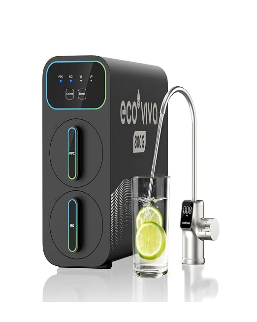 Ecoviva E8 800 GPD Reverse Osmosis Water Filter, 9-Stage Filtration RO System by Ecoviva