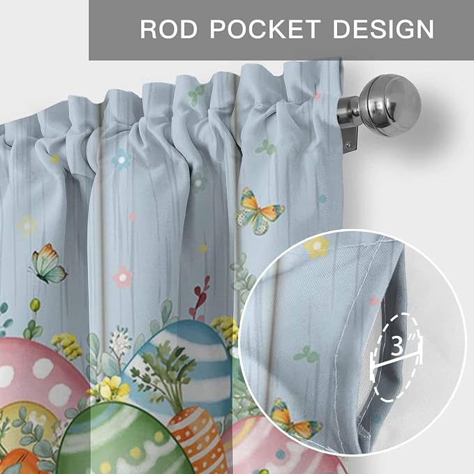 Easter Curtain Valances for Windows, Kitchen Valance Window Treatment, Spring - Image 5