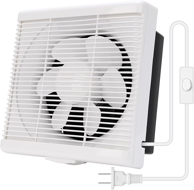 8 Inch Exhaust Fan with Mesh, Through-Wall Window Ventilation Fan, 110V Shutter by MEKOTRIN