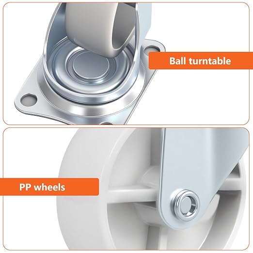 2 Inch Fixed and Swivel Casters Set of 4 - Image 6