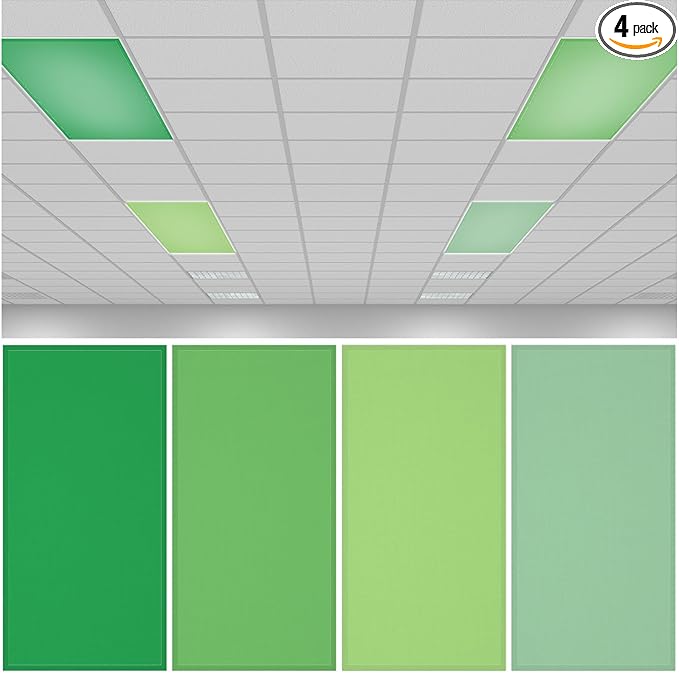 QOUBAI 4PCS Fluorescent Light Covers, 4x2 Feet Magnetic Light Cover Fluorescent by QOUBAI