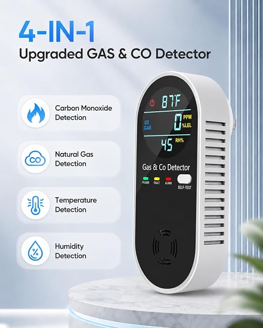 4-in-1 Indoor Air Monitor, Plug-in Room Environment Monitor - Image 2