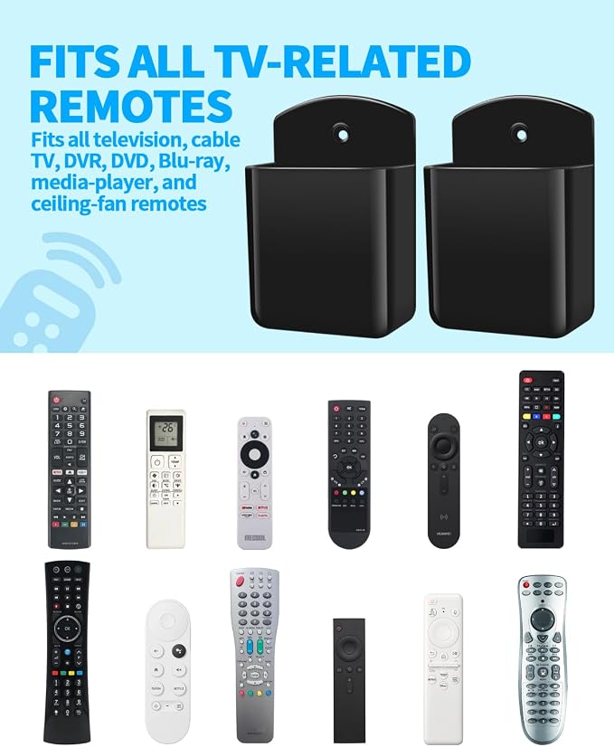 4 PCS Remote Control Holders Wall Mount, Self Adhesive TV Air Conditioner - Image 3