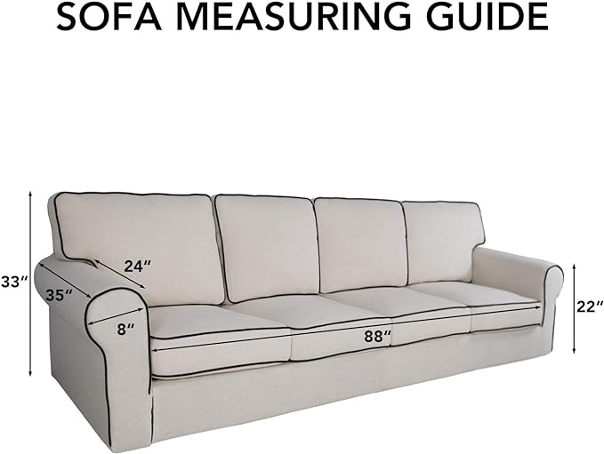 PureFit Reversible Quilted Sofa Cover, Water Resistant Slipcover Furniture Protector, Washable Couch Cover with Non Slip and Elastic Straps for Kids, Dogs, Pets (XX Large, Dark Gray/Beige)